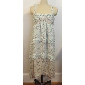 J.Crew floral trellis printed silk chiffon long dress